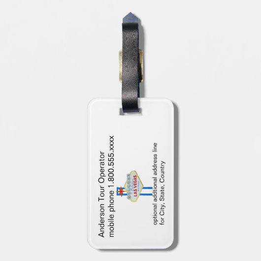 ラスベガスの印の手荷物ラベル ラゲッジタグ (裏面縦)