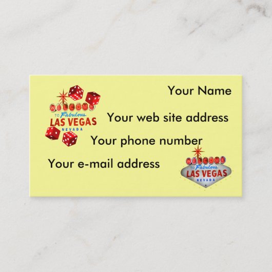 ラスベガスの名刺への歓迎 名刺 (正面)