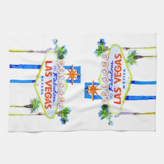 ラスベガスの喜ばしい徴候 キッチンタオル (横)