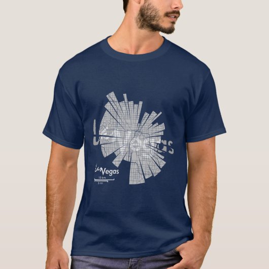 ラスベガスの地図のTシャツ Tシャツ (正面)
