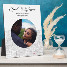 ラスベガスの地図結婚の婚約写真ギフト フォトプラーク