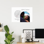 ラスベガスの地図結婚の婚約写真ギフト ポスター (ホームオフィス)