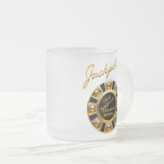 ラスベガスの大当たりのカジノの破片 フロストグラスマグカップ (正面右)