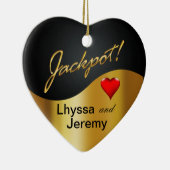 ラスベガスの大当たりの写真の黒か金ゴールド セラミックオーナメント (右)