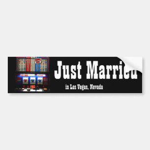 ラスベガスの幸運のたった今結婚しました バンパーステッカー