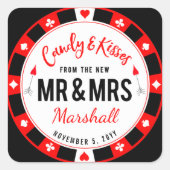 ラスベガスの新人夫妻のためのキャンディとキス スクエアシール (正面)