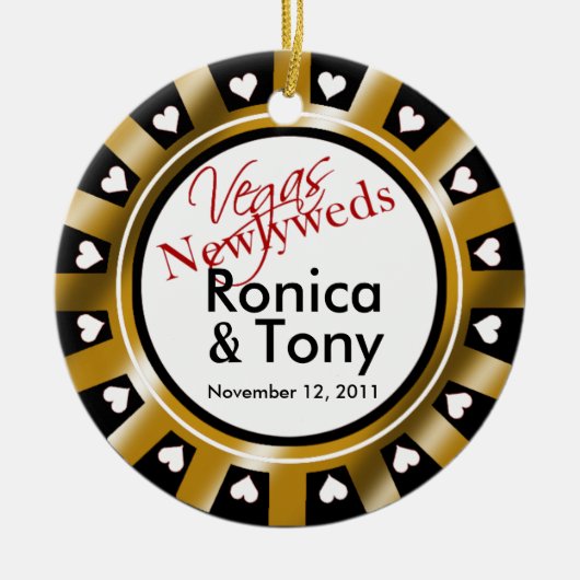 ラスベガスの新婚者のカジノの破片の写真 セラミックオーナメント (正面)