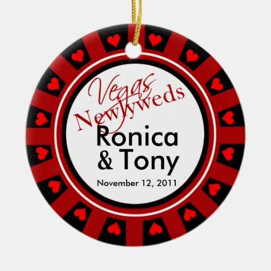 ラスベガスの新婚者のカジノの破片の写真 セラミックオーナメント (正面)