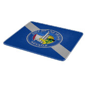 ラスベガスの旗を持つ小さなガラス製のカッティングボード カッティングボード (角)