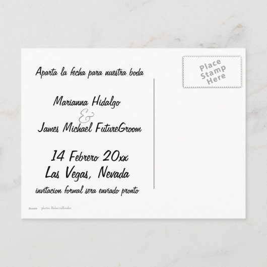 ラスベガスの日付を保存スペインの 案内ポストカード (裏面)
