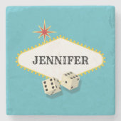 ラスベガスの玄関ひさしの印 ストーンコースター (正面)