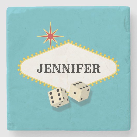 ラスベガスの玄関ひさしの印 ストーンコースター (正面)