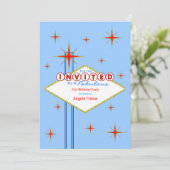 ラスベガスの玄関ひさしの誕生日のパーティの招待状 招待状 (スタンド正面)
