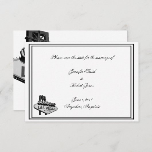 ラスベガスの目的地の結婚式の日付を保存 セーブザデート (正面/裏面)