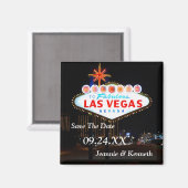 ラスベガスの目的地の結婚式の日付磁石を保存 マグネット (正面/裏面)