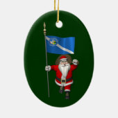 ラスベガスの看板のあるサンタクロース セラミックオーナメント (裏面)