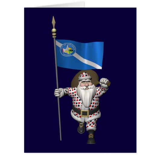 ラスベガスの看板を持つギャンブラー・サンタクロース (正面)