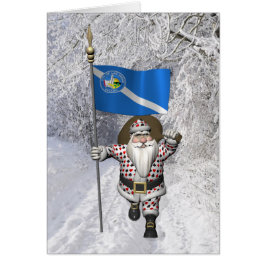 ラスベガスの看板を持つギャンブラー・サンタクロース