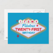 ラスベガスの第21誕生日 案内ポストカード (正面/裏面)