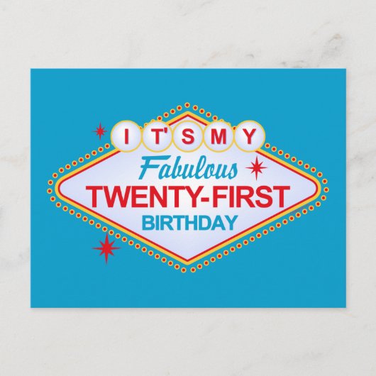 ラスベガスの第21誕生日 案内ポストカード (正面)