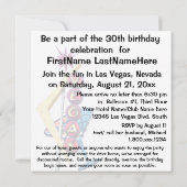 ラスベガスの第30誕生会の名前入りな印 招待状 (裏面)