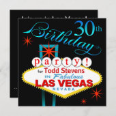 ラスベガスの第30誕生会 招待状 (正面/裏面)