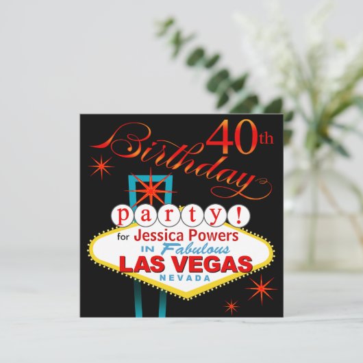ラスベガスの第40誕生会 招待状 (スタンド正面)