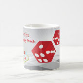 ラスベガスの第50誕生会の喜ばしい徴候のサイコロ コーヒーマグカップ (中央)