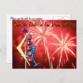 ラスベガスの結婚ヴィンテージサイン花火 案内ポストカード (正面/裏面)