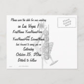 ラスベガスの結婚ヴィンテージサイン花火 案内ポストカード (裏面)