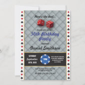 ラスベガスの結婚式のカジノのサイコロのパーティーの誕生日 招待状 (正面)