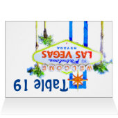 ラスベガスの結婚式のテーブル数テントカード (内部横(上))