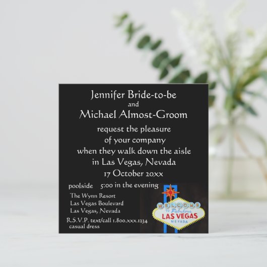 ラスベガスの結婚式の招待 招待状 (スタンド正面)