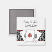 ラスベガスの結婚式の日付の磁石を保存 マグネット (正面/裏面)