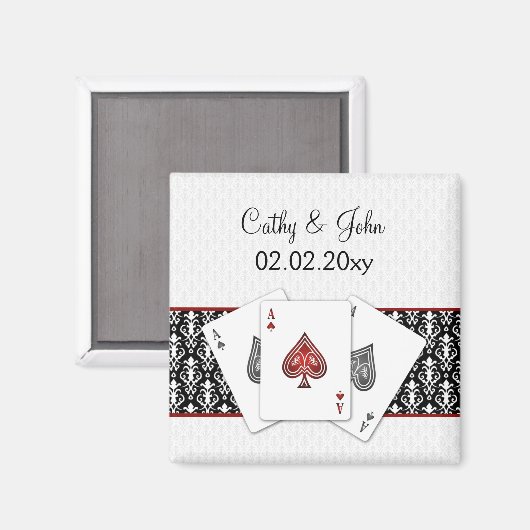 ラスベガスの結婚式の日付の磁石を保存 マグネット (正面/裏面)