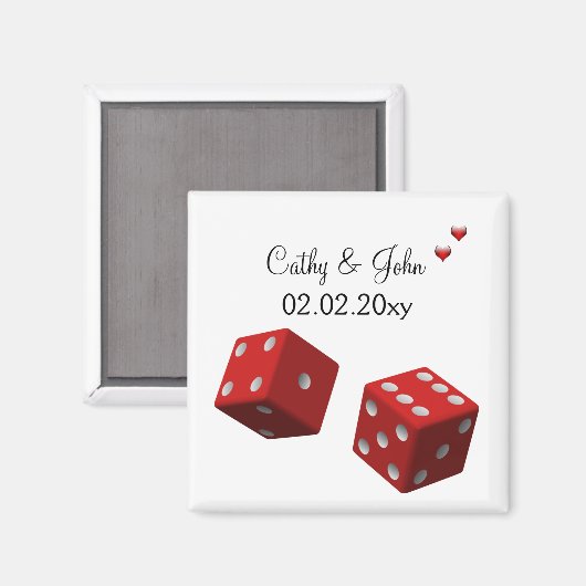 ラスベガスの結婚式の日付の磁石を保存 マグネット (正面/裏面)