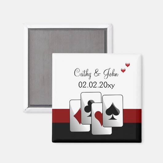 ラスベガスの結婚式の日付の磁石を保存 マグネット (正面/裏面)