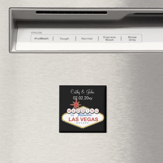 ラスベガスの結婚式の日付の磁石を保存 マグネット (インサイチュ (食洗機))