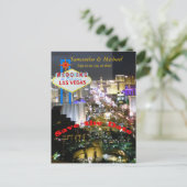 ラスベガスの結婚式の日付を保存 ポストカード (スタンド正面)