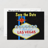 ラスベガスの結婚式の日付を保存 案内ポストカード (正面/裏面)