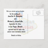 ラスベガスの結婚式の日付を保存 案内ポストカード (裏面)