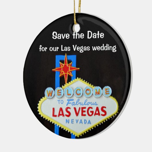 ラスベガスの結婚式の発表 セラミックオーナメント (左)