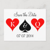 ラスベガスの結婚式は日付はがきを保存する 案内ポストカード (正面)