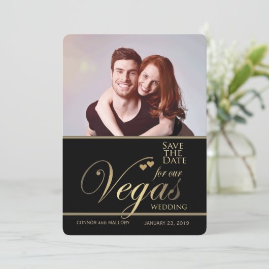 ラスベガスの結婚式は日付テンプレートを保存 セーブザデート (スタンド正面)