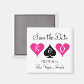 ラスベガスの結婚式は、日付の磁石をハートと保存 マグネット (正面/裏面)