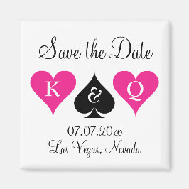 ラスベガスの結婚式は、日付の磁石をハートと保存 マグネット