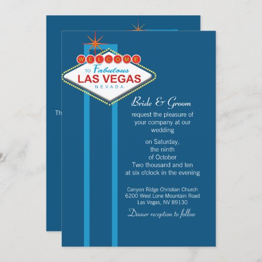 ラスベガスの結婚式招待状 招待状 (正面/裏面)