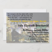 ラスベガスの結婚式私達は結び目の発表を結びました 招待状 (裏面)