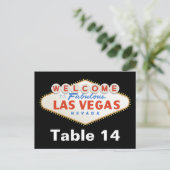 ラスベガスの署名先結婚式テーブル番号 ポストカード (スタンド正面)