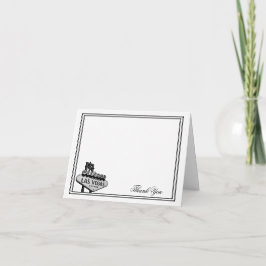 ラスベガスの行先の結婚式は感謝していしています サンキューカード (正面)